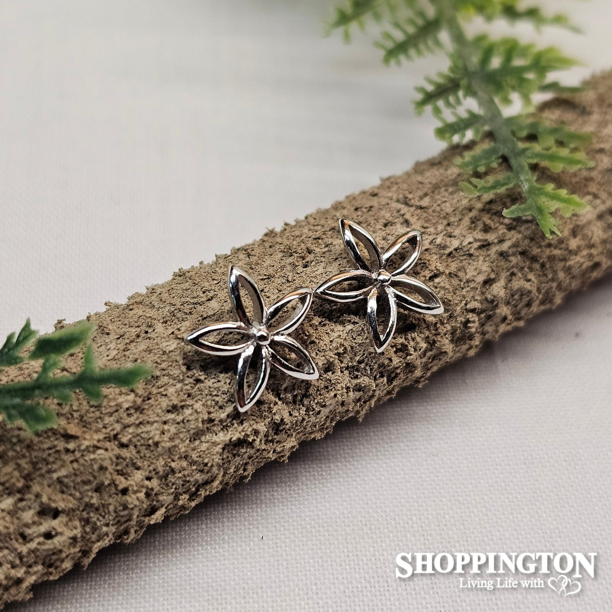 Earrings - Sterling Silver Star Flower Stud