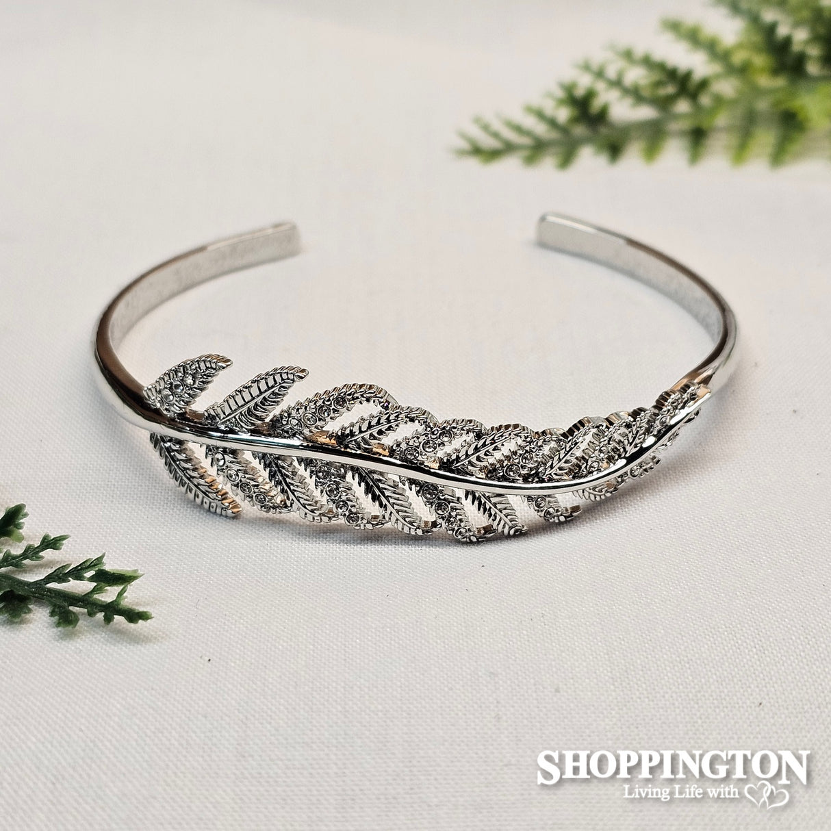 Bracelet - Silver Fern Cuff Adjustable