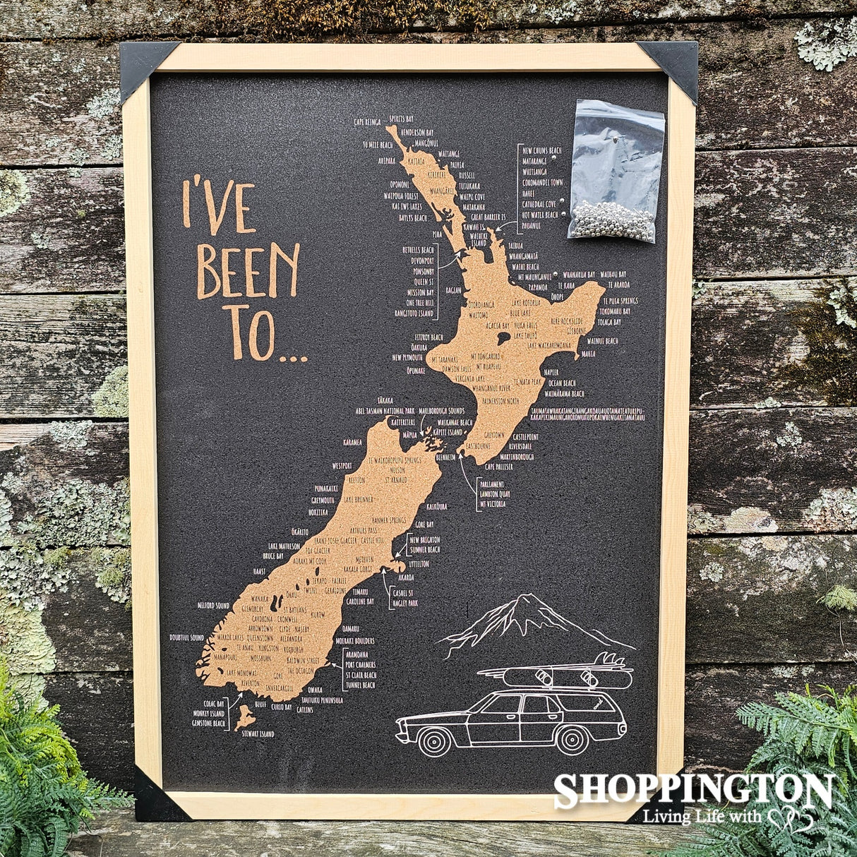 I've Been To.... NZ Cork Map A2