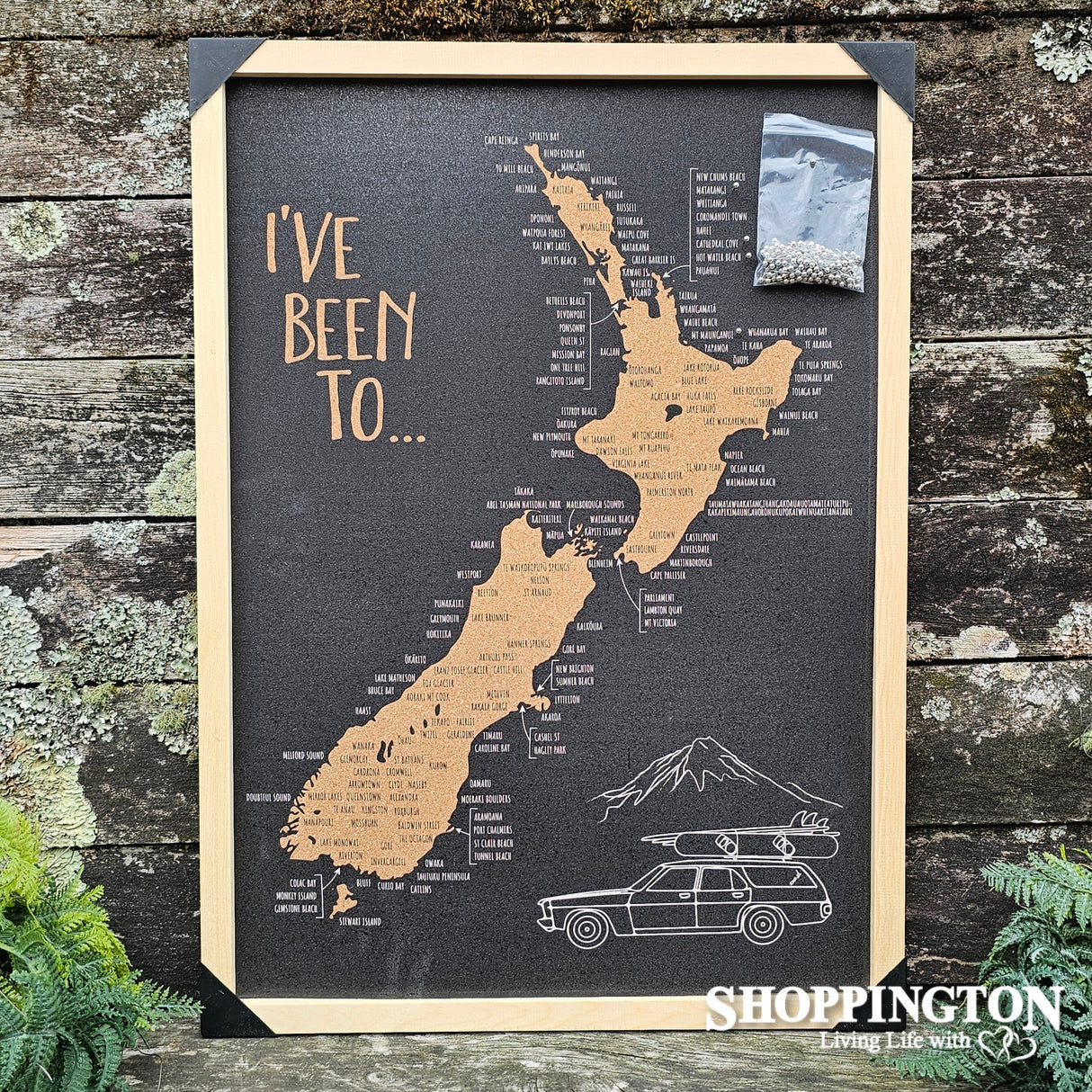 I've Been To.... NZ Cork Map A3