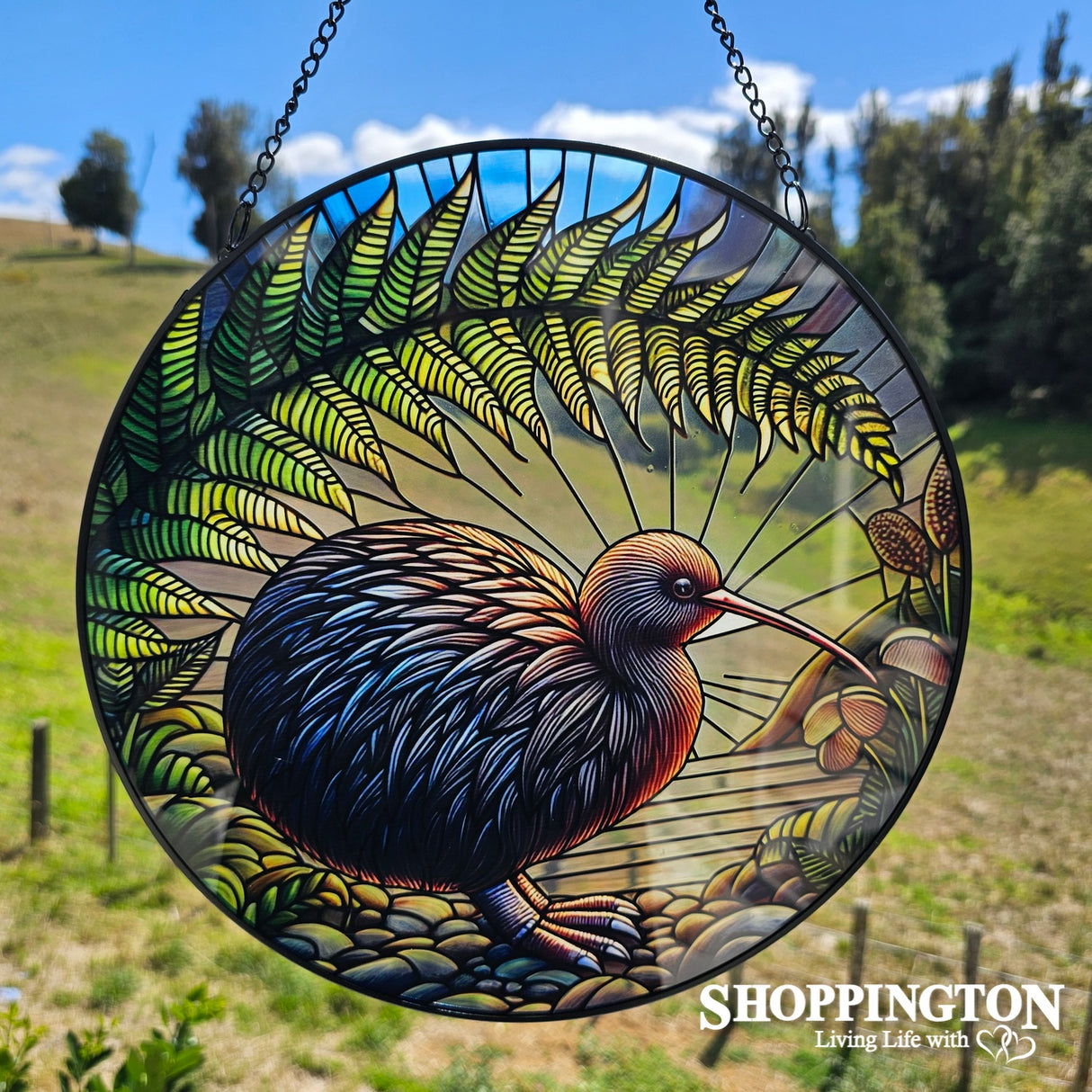 Stained Glass Hanger - Kiwi