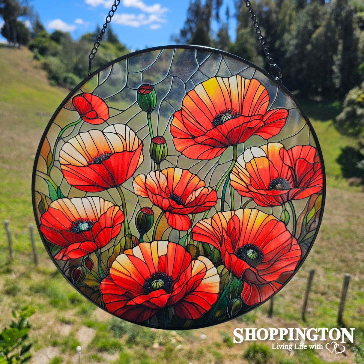 Stained Glass Hanger - Poppie Field