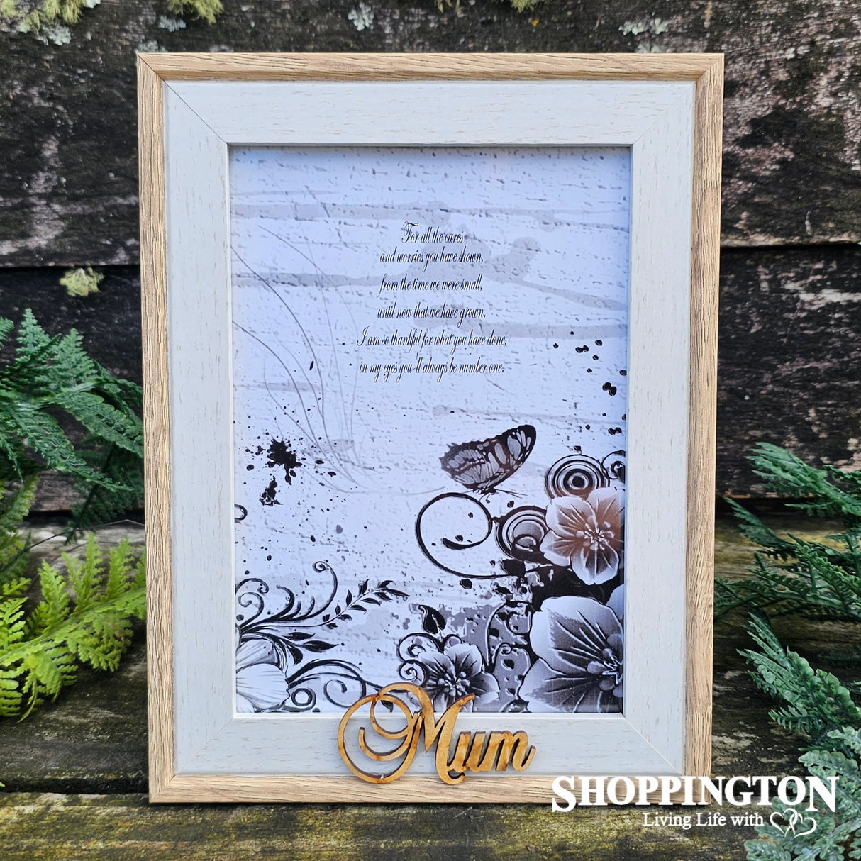 Designer Natural Wood Photo Frame Mum