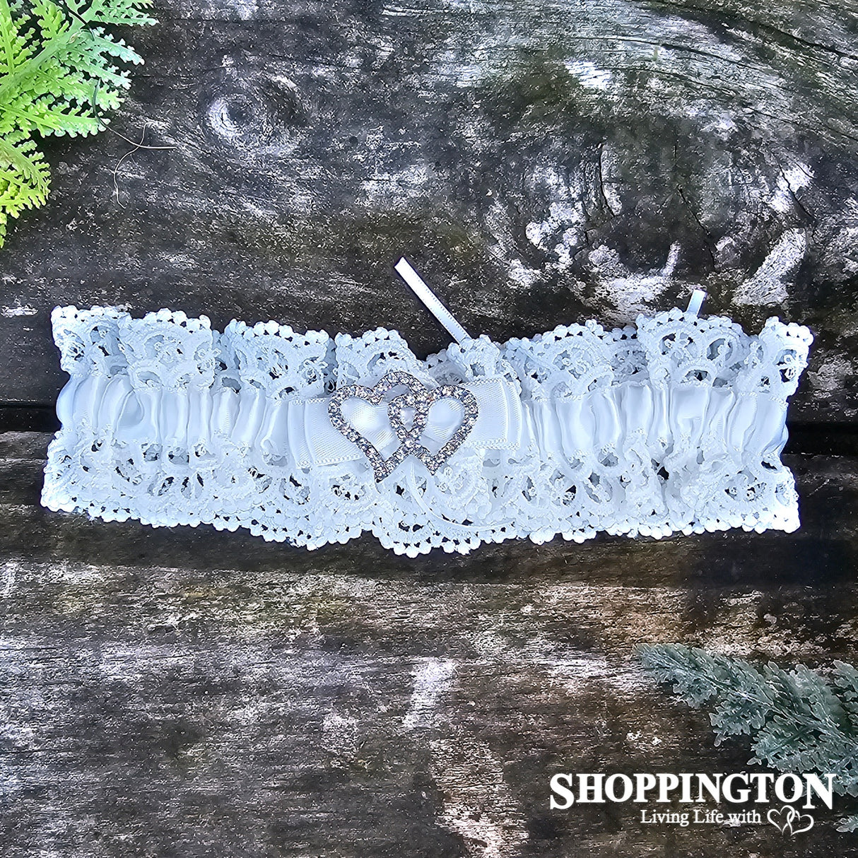 Wedding - Lace Garter Double Heart