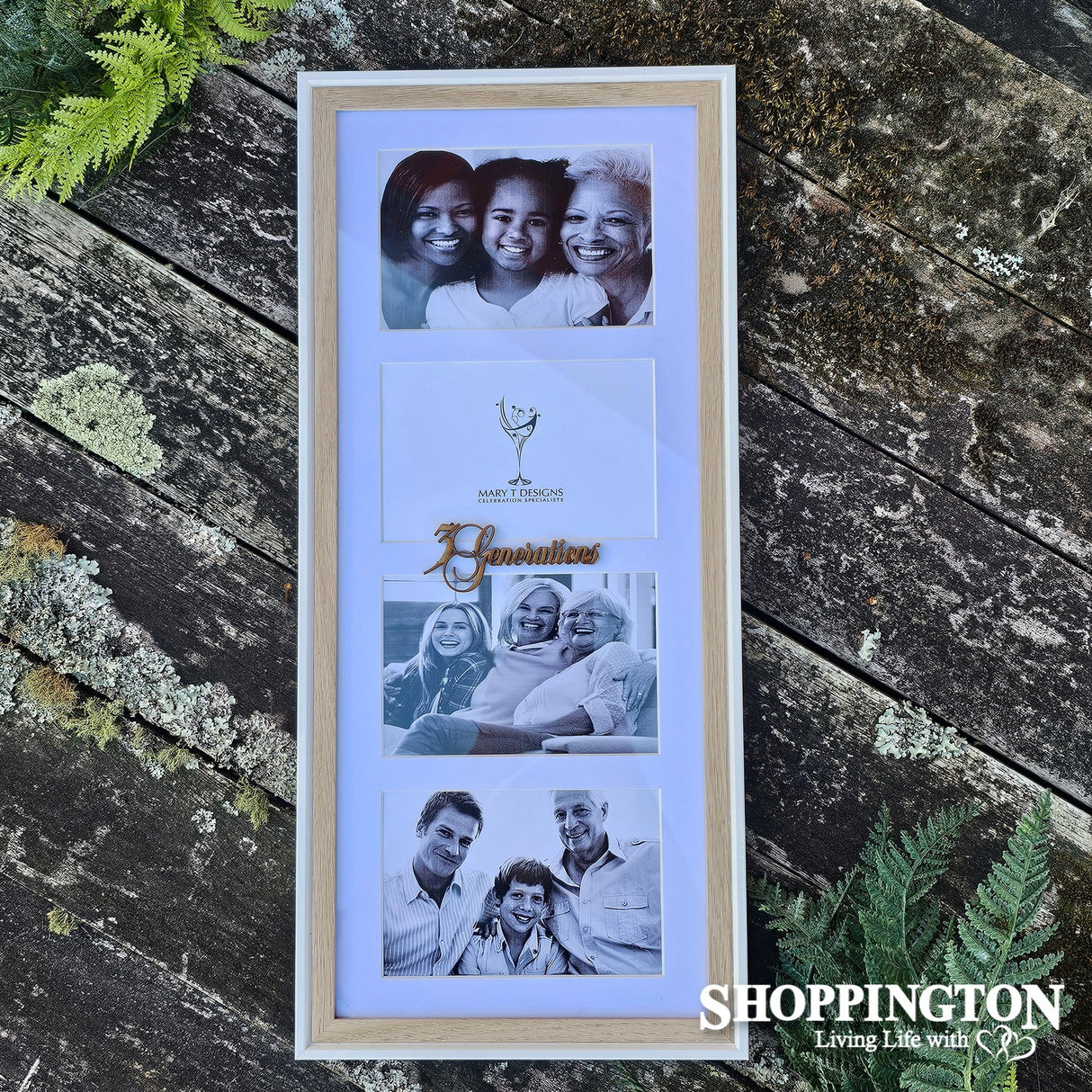 Designer Wood Collage Frame - 3 Generations