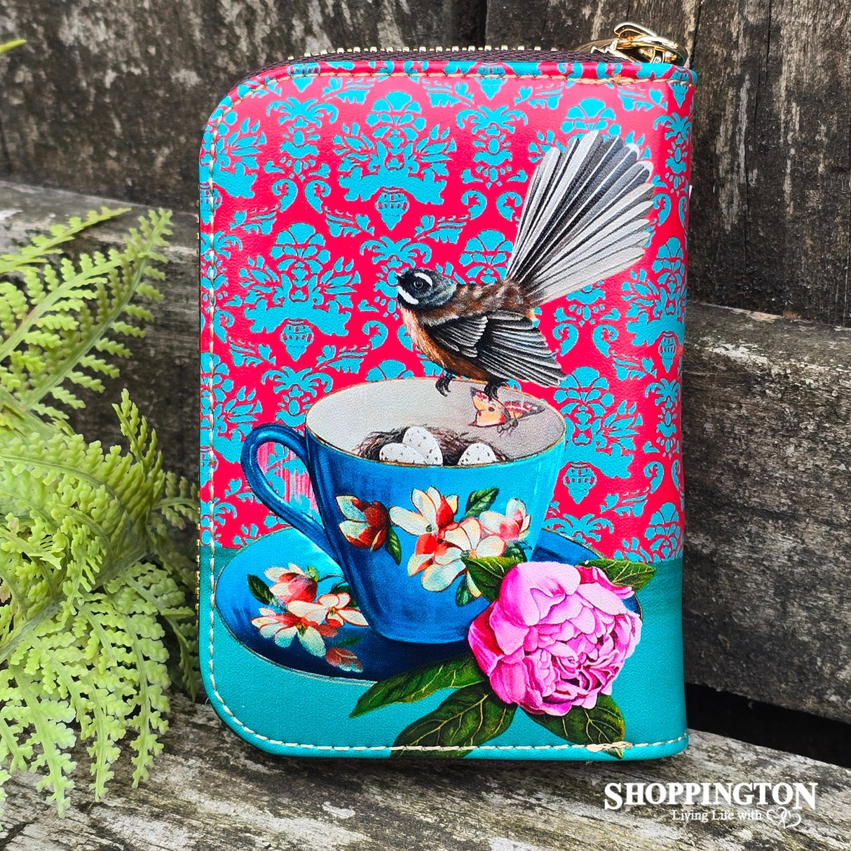Leather NZ Print Card Wallet - Nurture - Angie Dennis