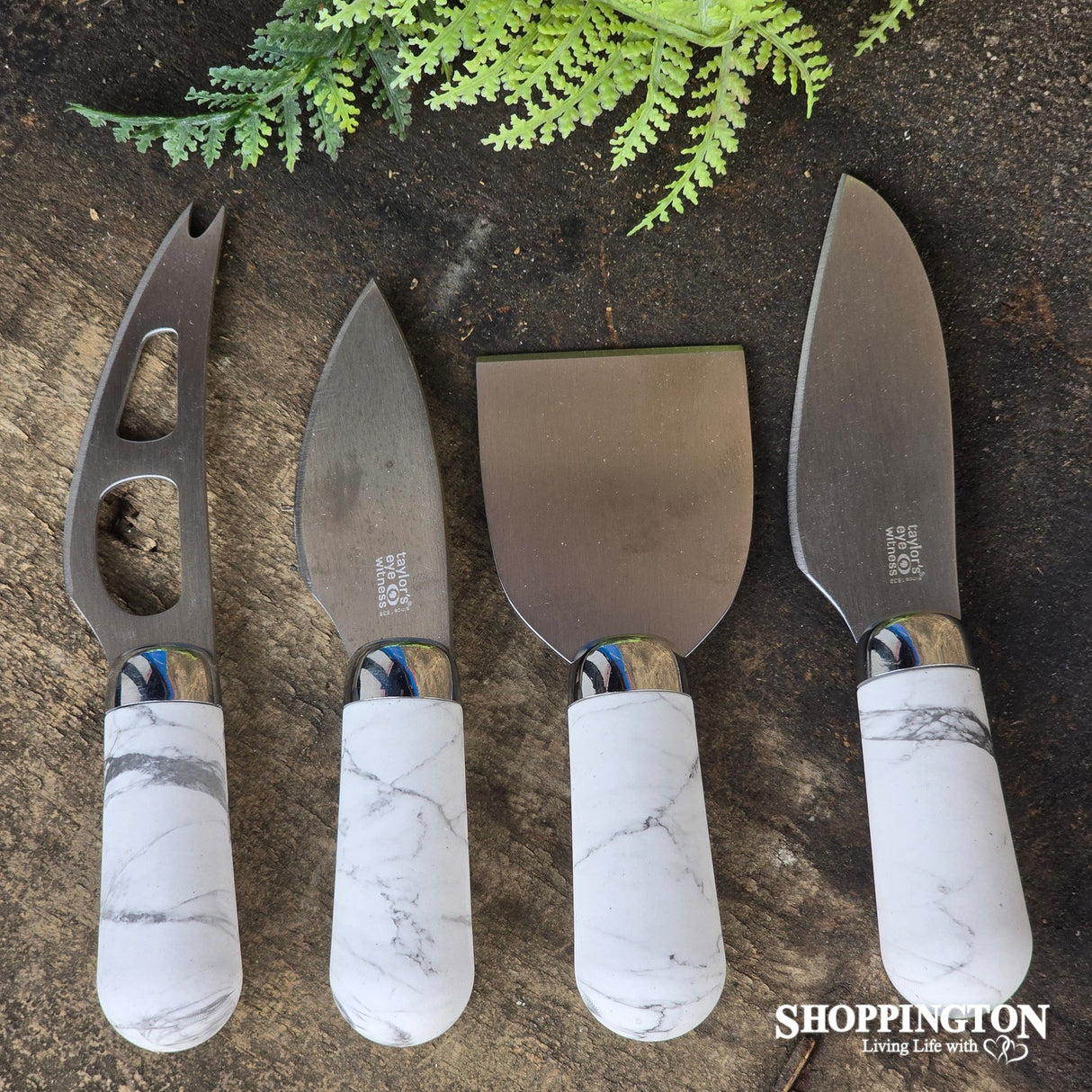 Marble Chrome Cheese Knife Set