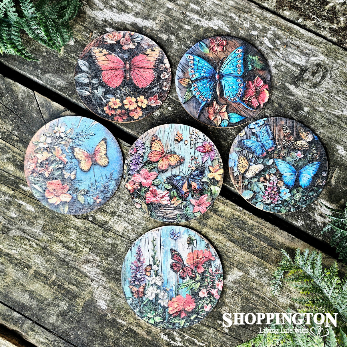 Coasters - Set 6 Butterlies