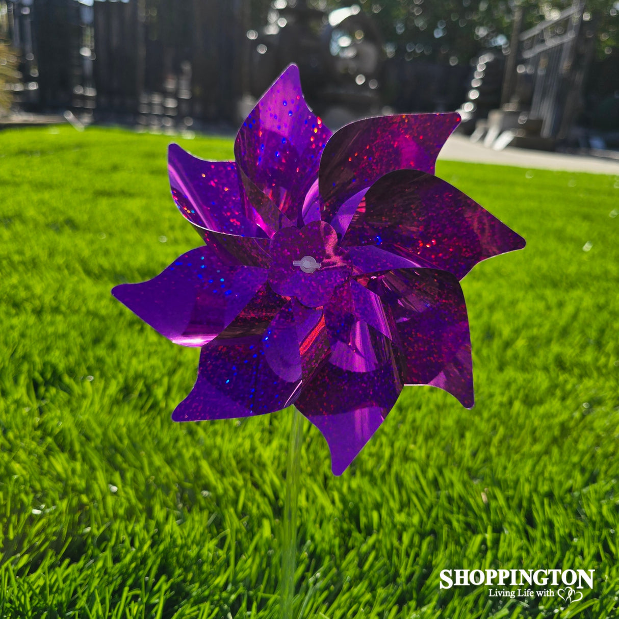 Wind Spinner - Purple Sparkle Pinwheel 20cm