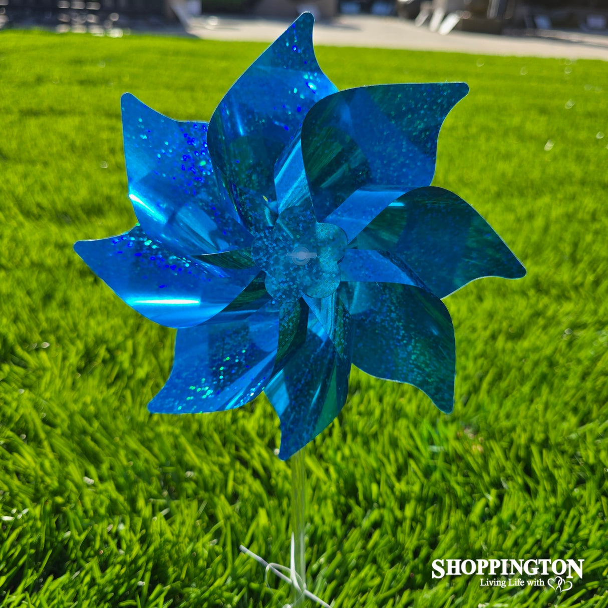 Wind Spinner - Turquoise Sparkle Pinwheel 20cm