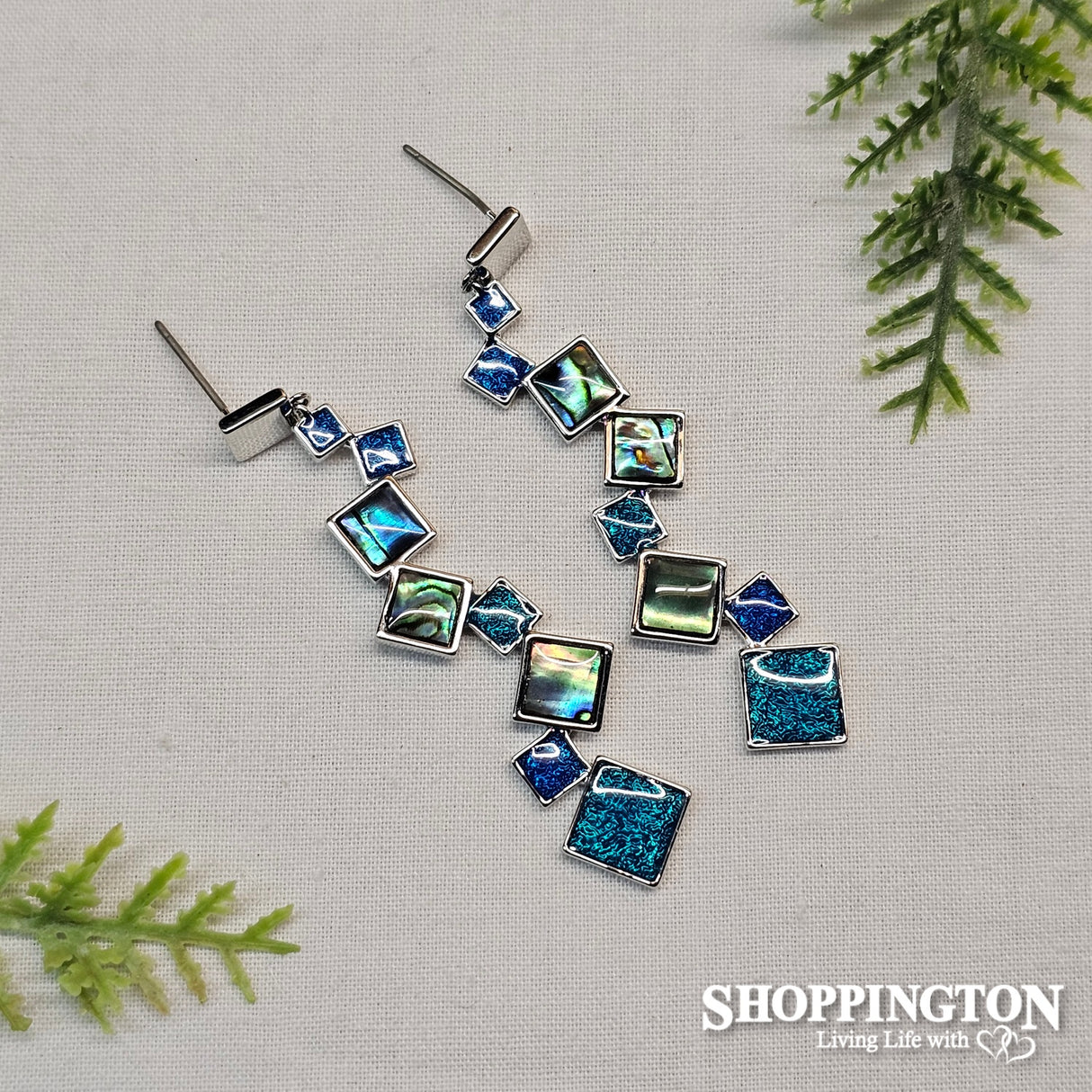Earrings - Paua Squares