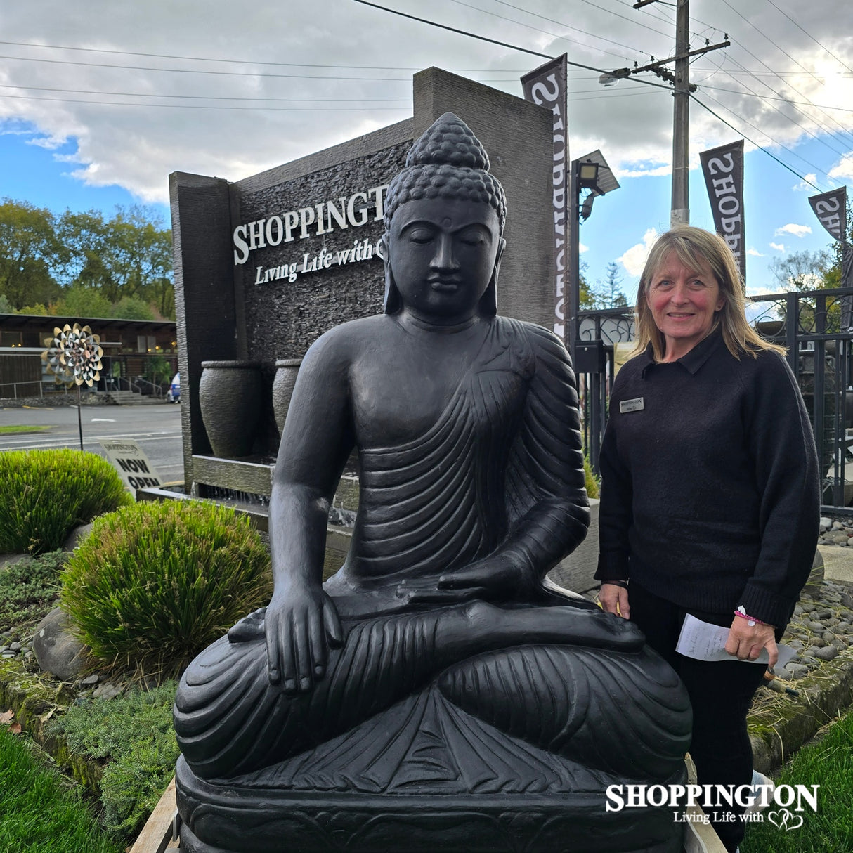 Garden Sculpture   Concrete Tranquil Buddha 150cm