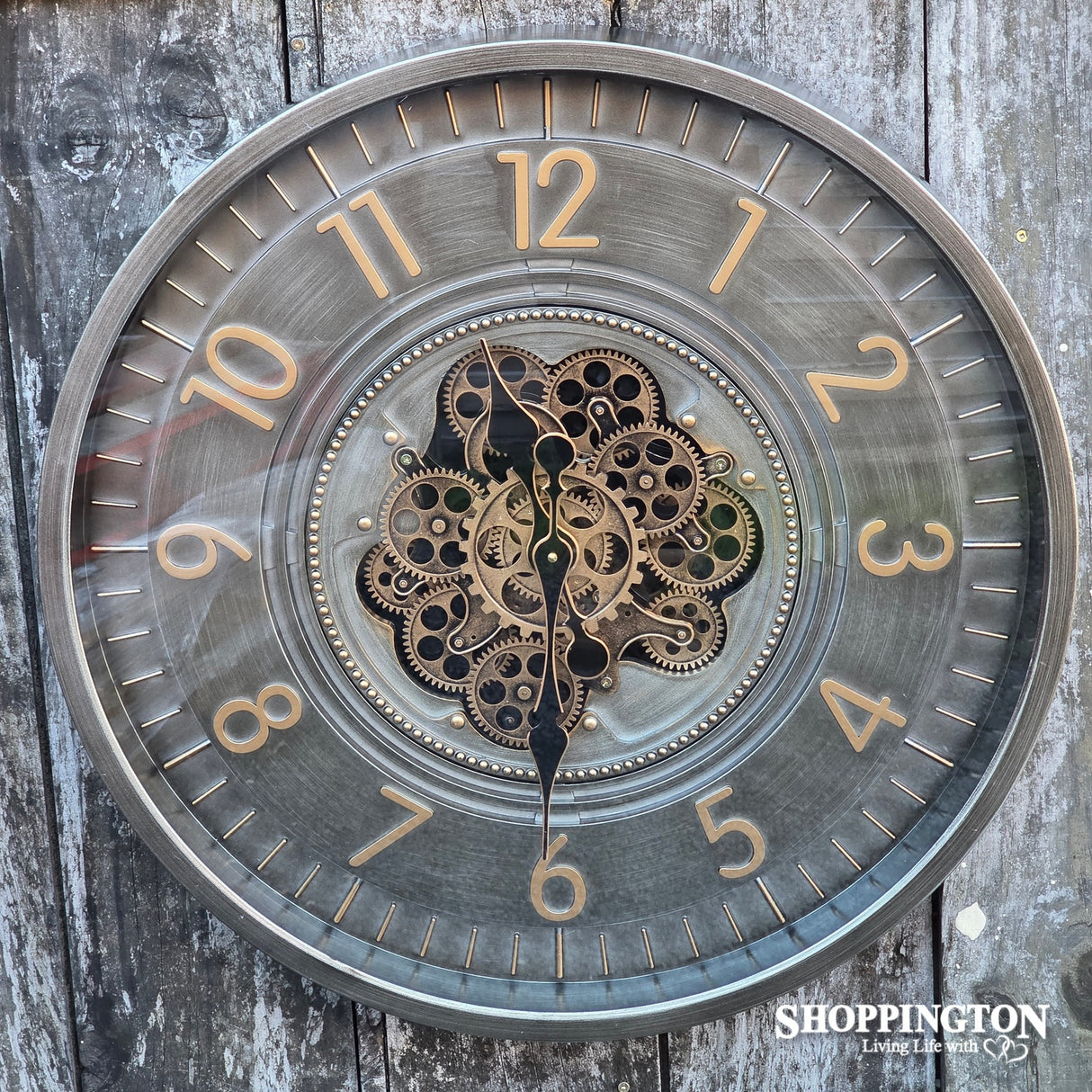 Gunmetal & Brass Gear Clock