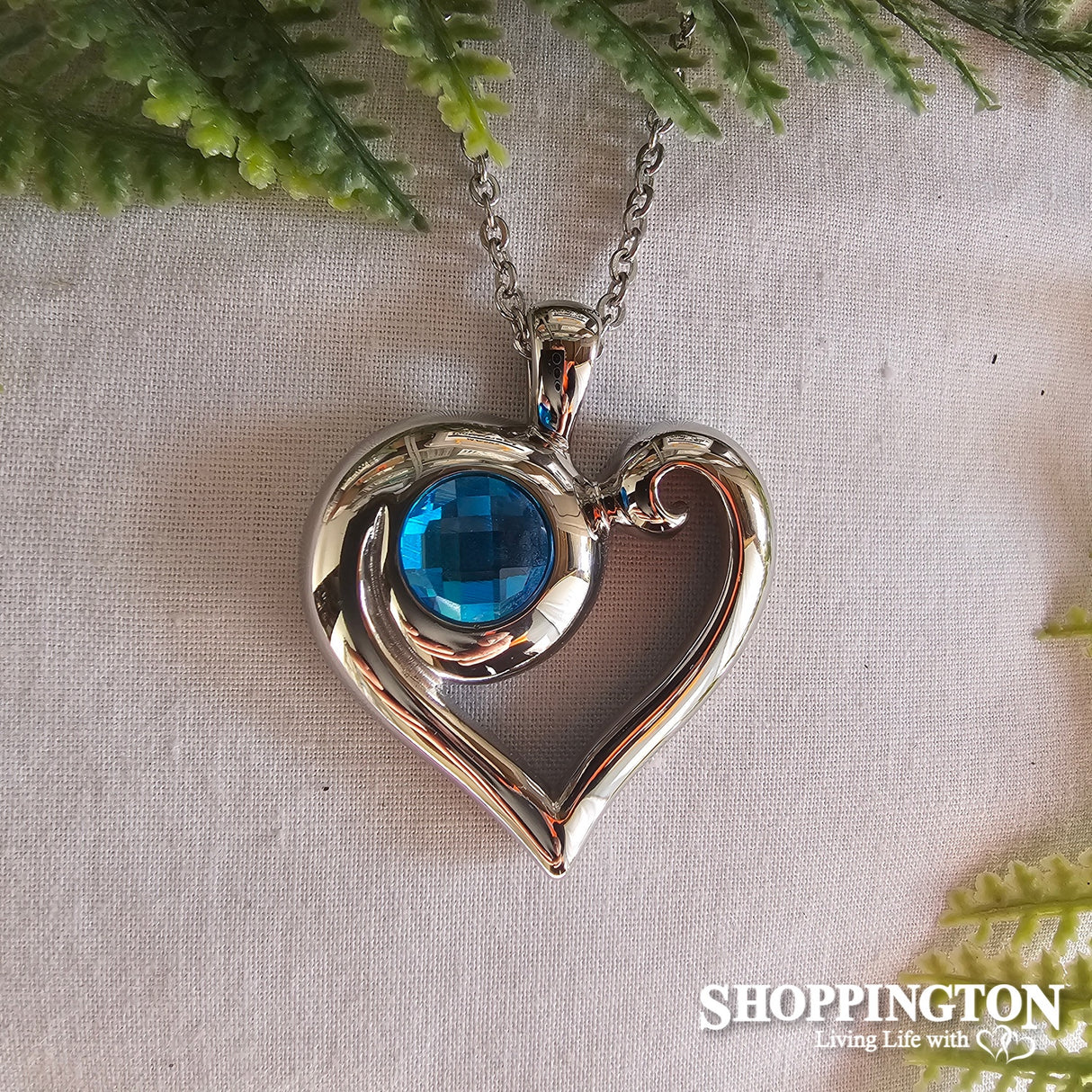 Necklace - Stainless Steel Blue Heart