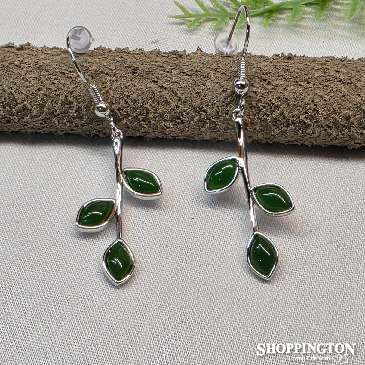 Earrings - Green Leaf Drops