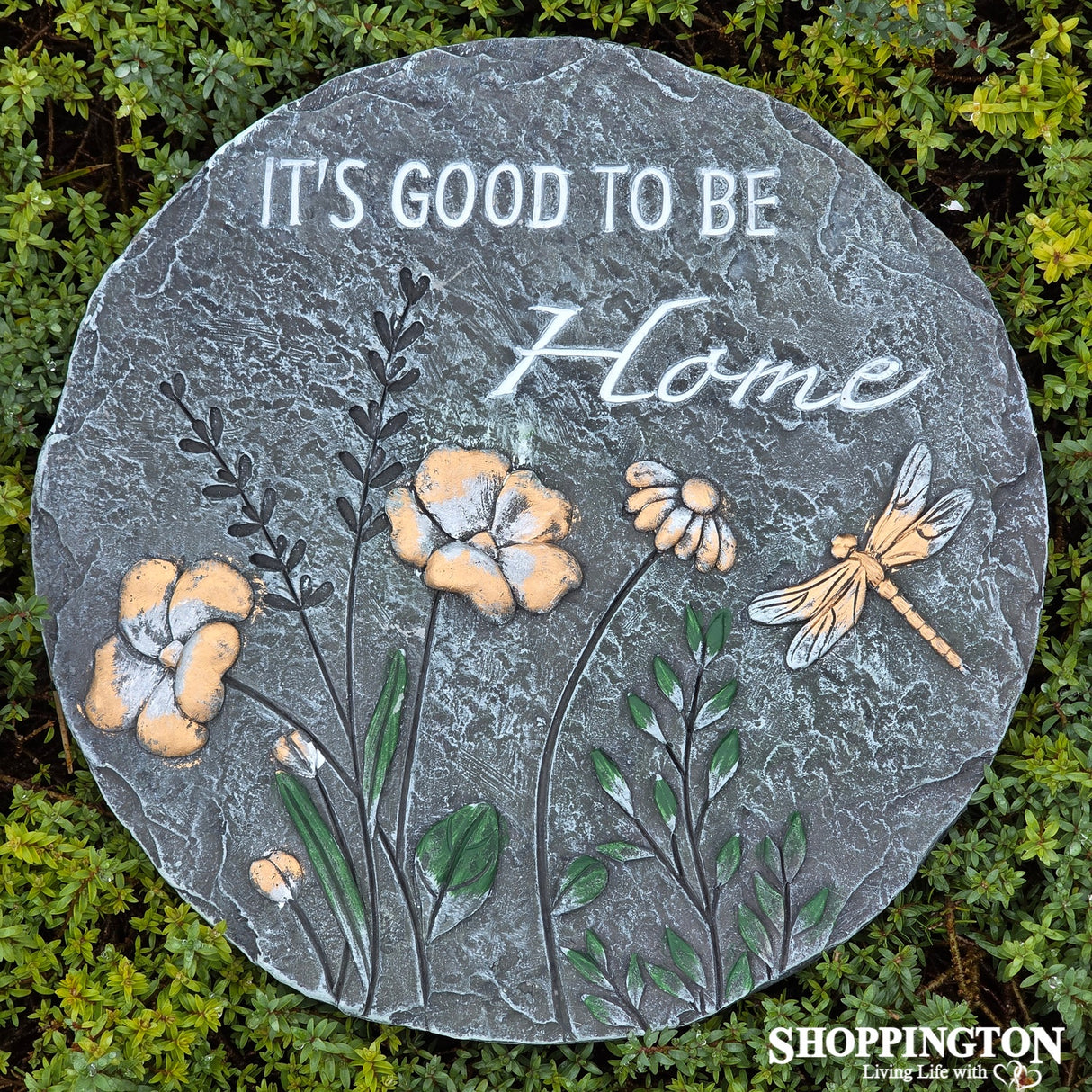 Stoneware Stepping Stone - Dragonfly It's Good to be Home