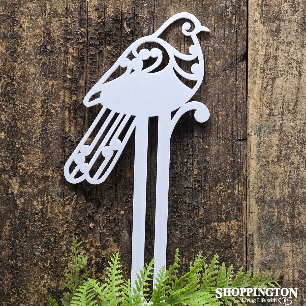 Acrylic Garden Stake - White Kereru