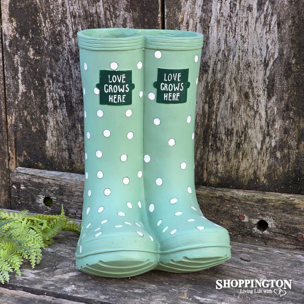 Light Green Welly Boot Planter
