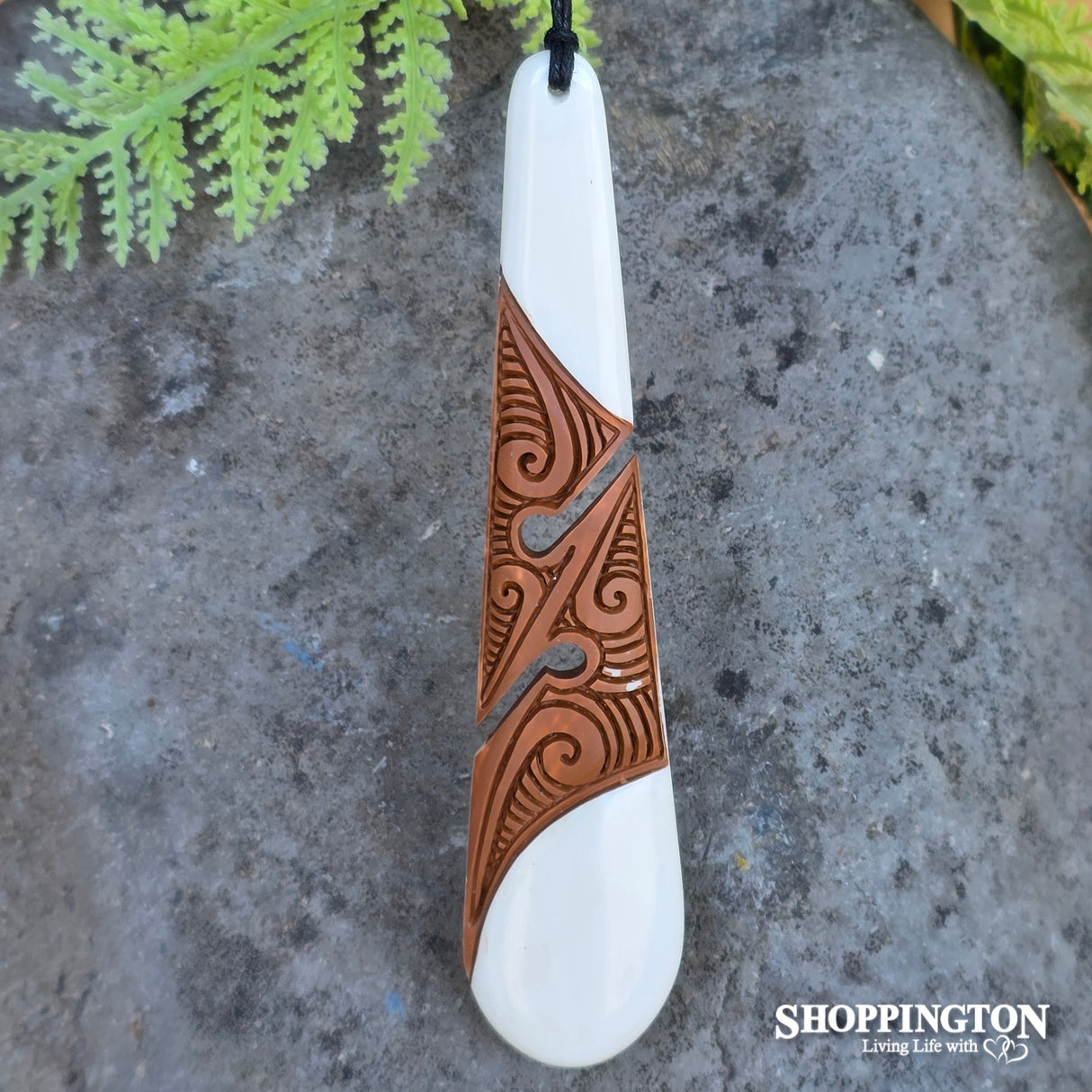Bone Carved Patu Shaped Pendant