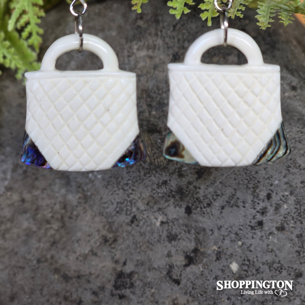 Bone Carving Earrings - Kete & Paua