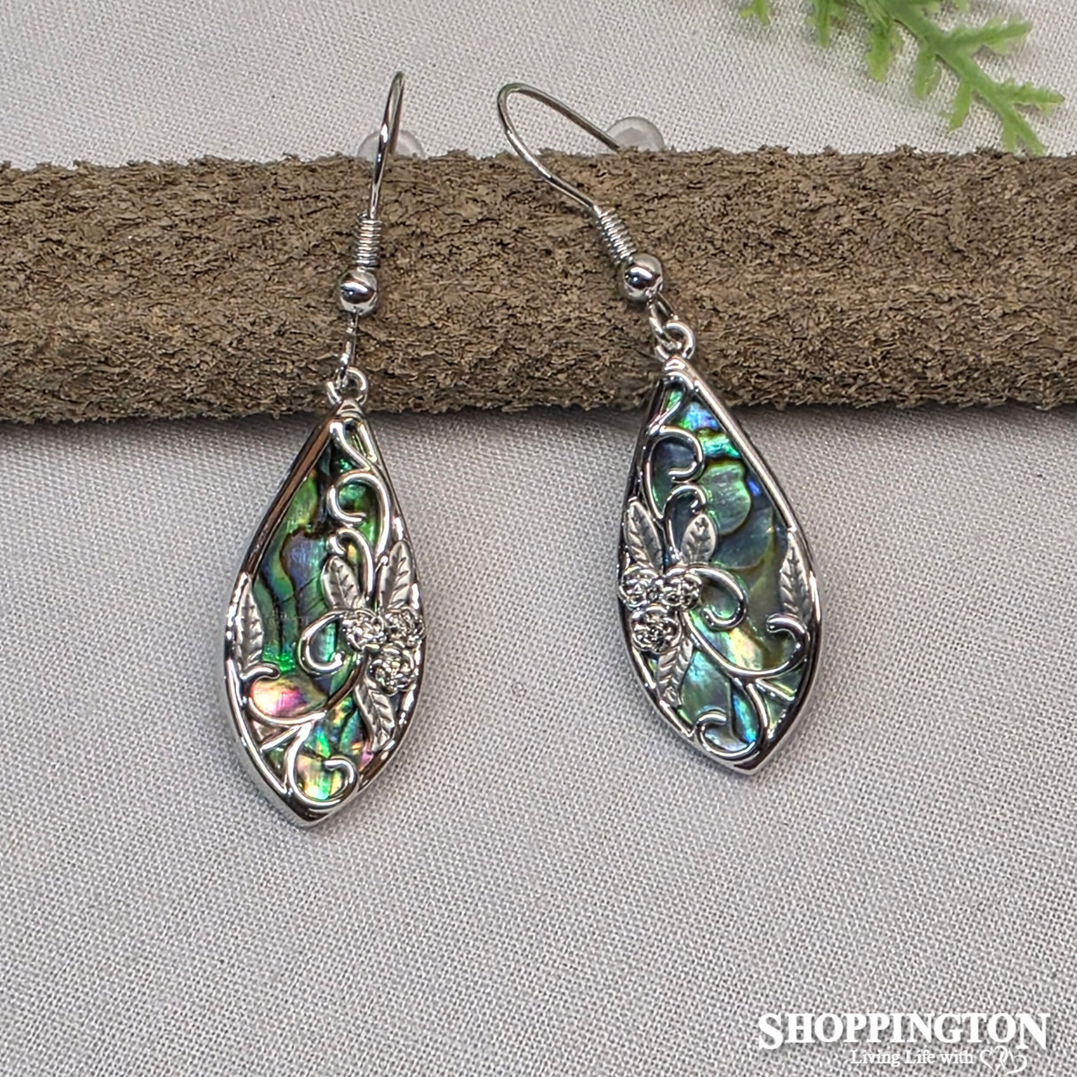 Earrings - Paua Flower Drop