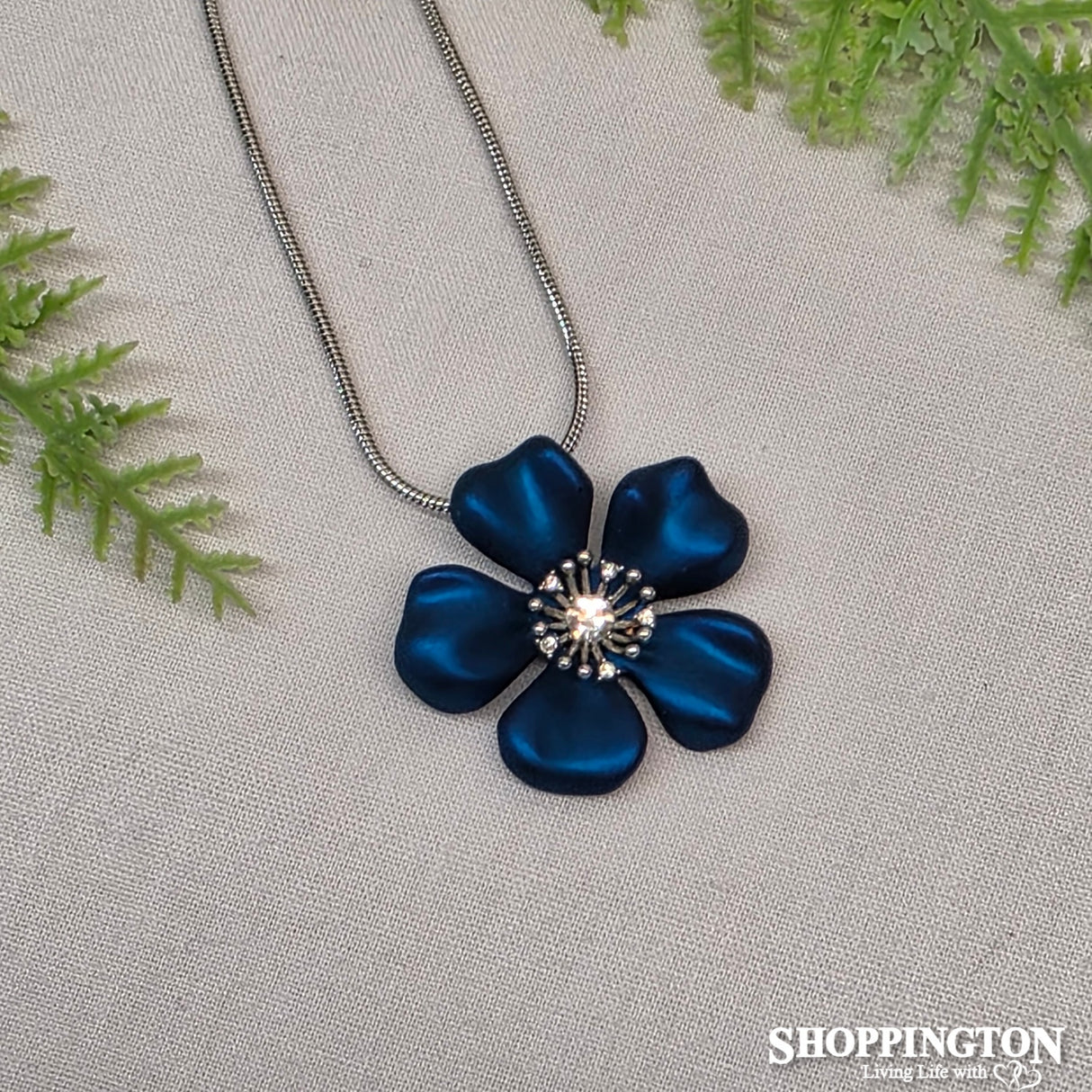 Necklace - Blue Single Flower