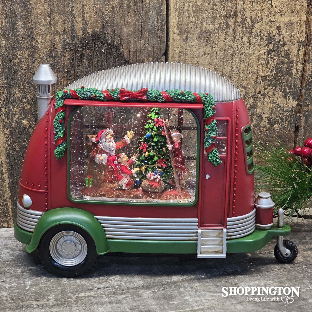 Santa in Caravan Moving Globe