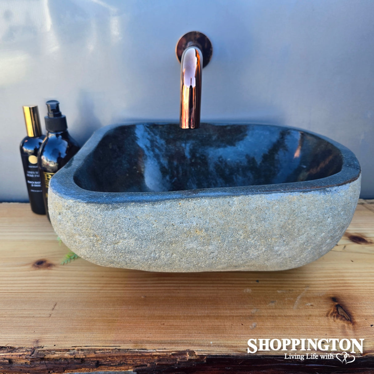 Handcarved Stone Wash Basin - 36cm x 31cm