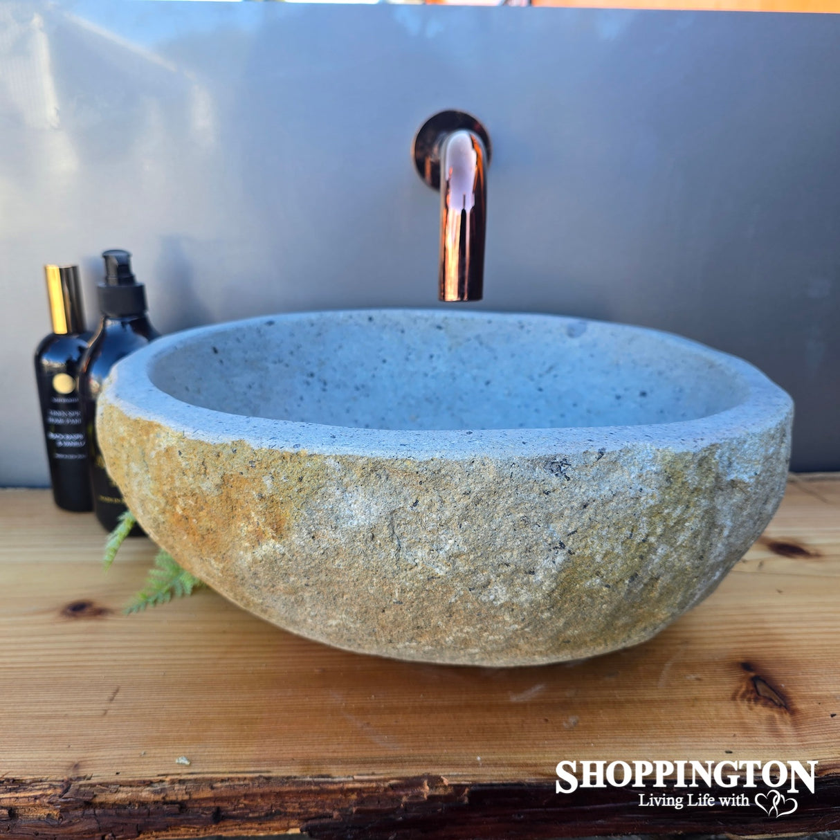 Handcarved Stone Wash Basin - 37cm x 33cm