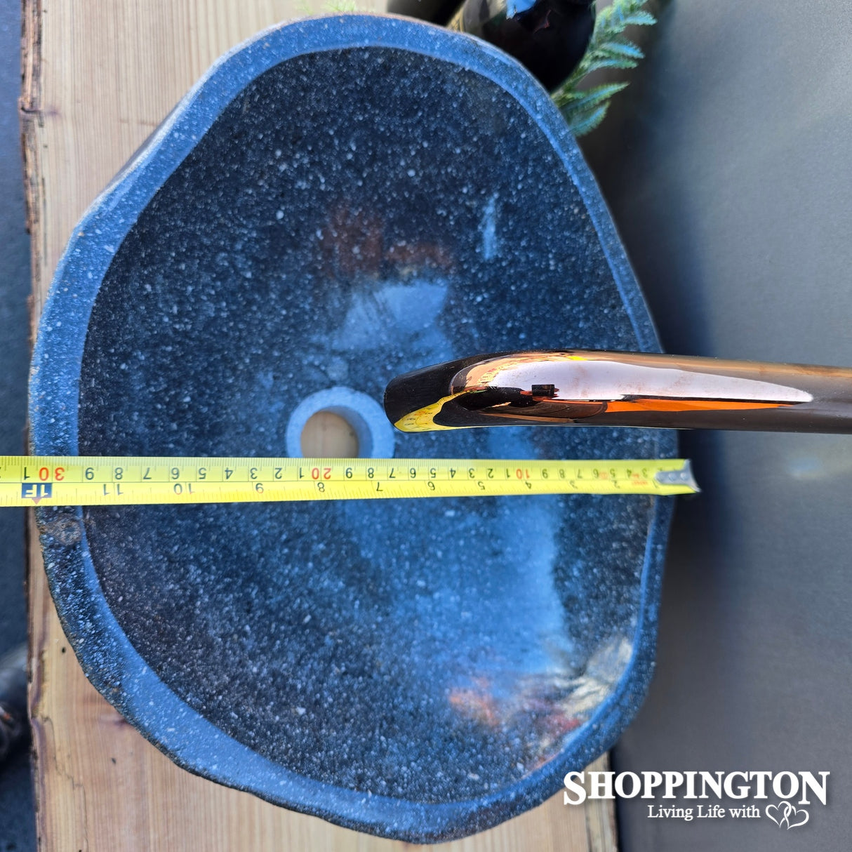 Handcarved Stone Wash Basin - 37cm x 30cm
