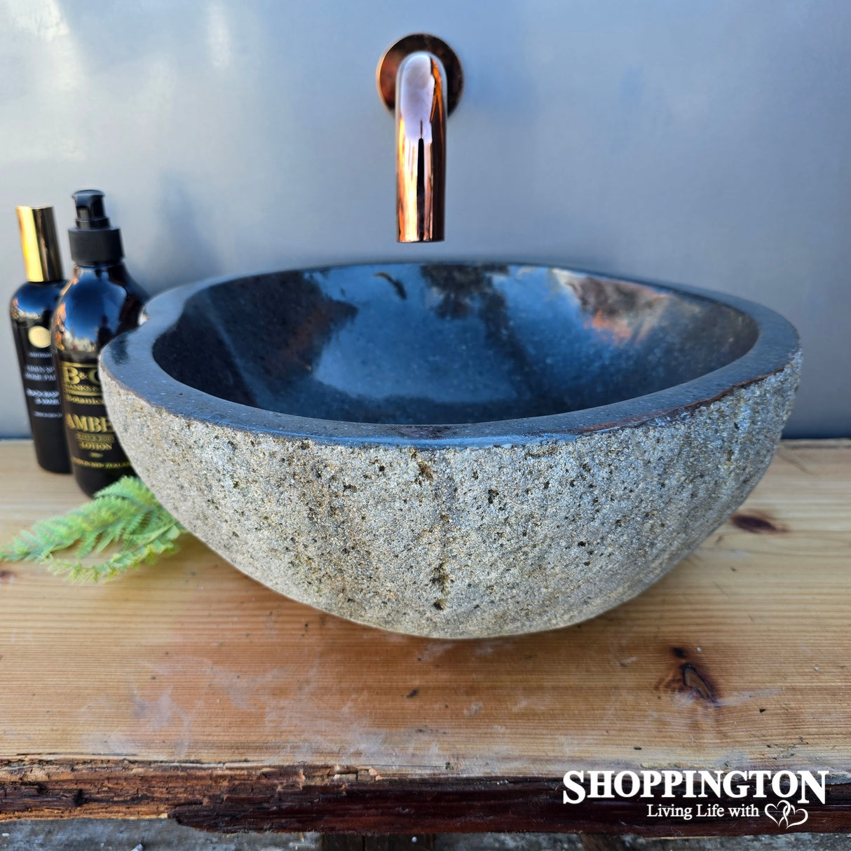 Handcarved Stone Wash Basin - 34cm x 35cm