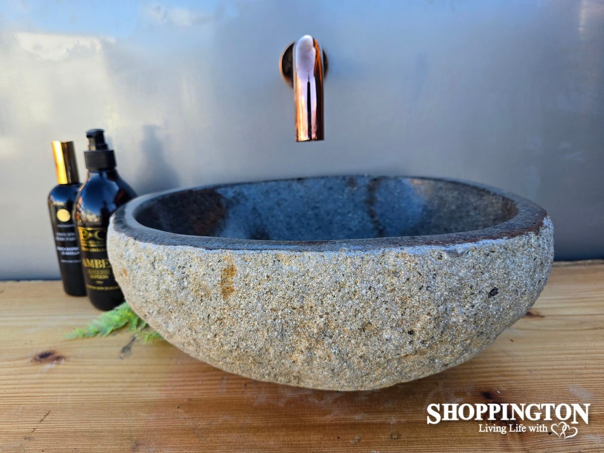 Handcarved Stone Wash Basin - 36.5cm x 31cm