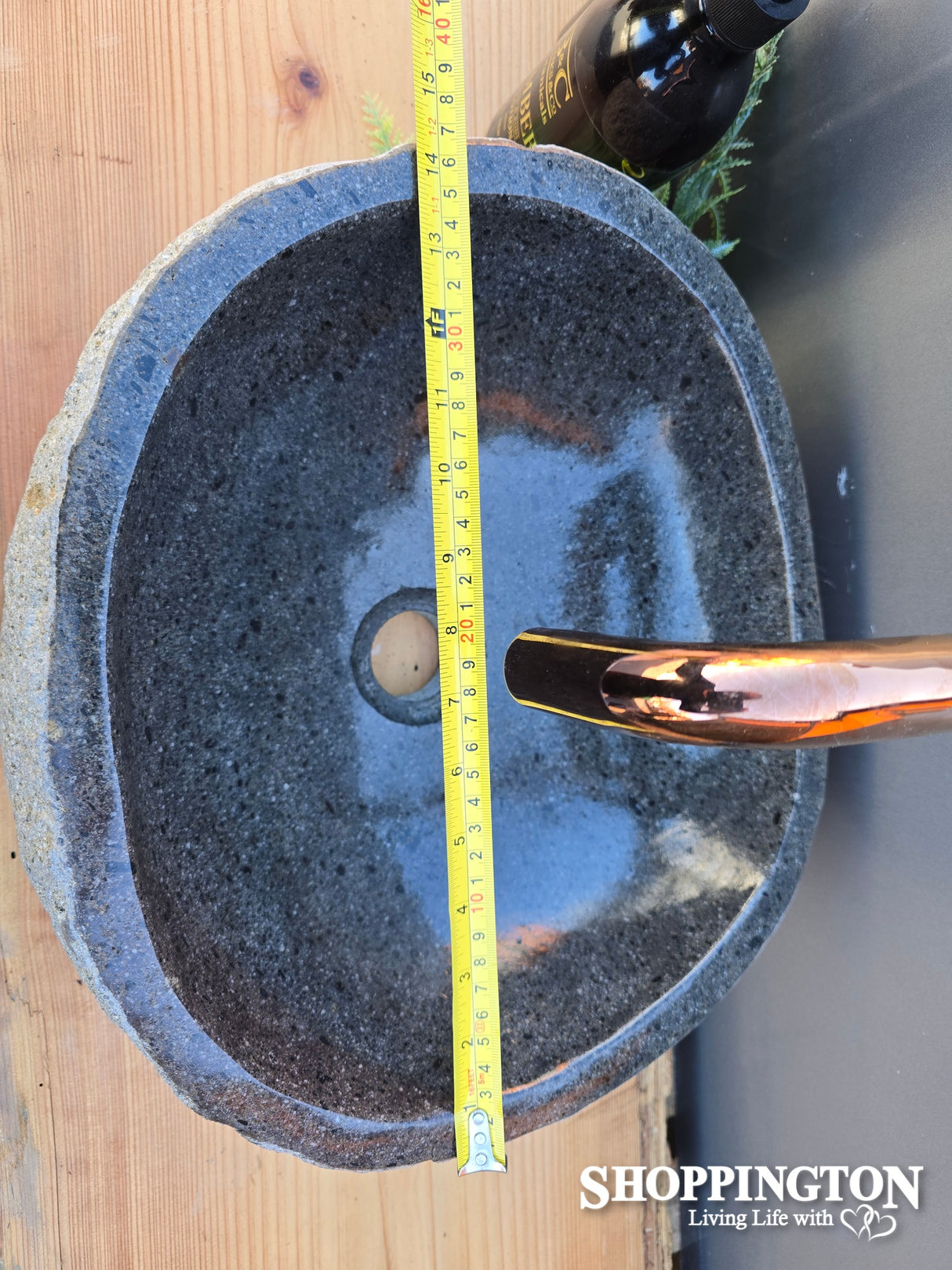 Handcarved Stone Wash Basin - 36.5cm x 31cm