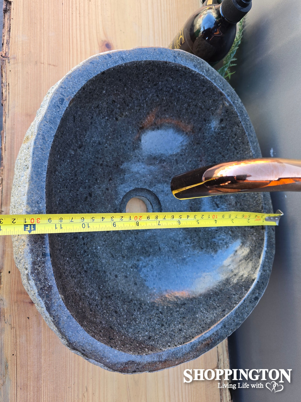 Handcarved Stone Wash Basin - 36.5cm x 31cm