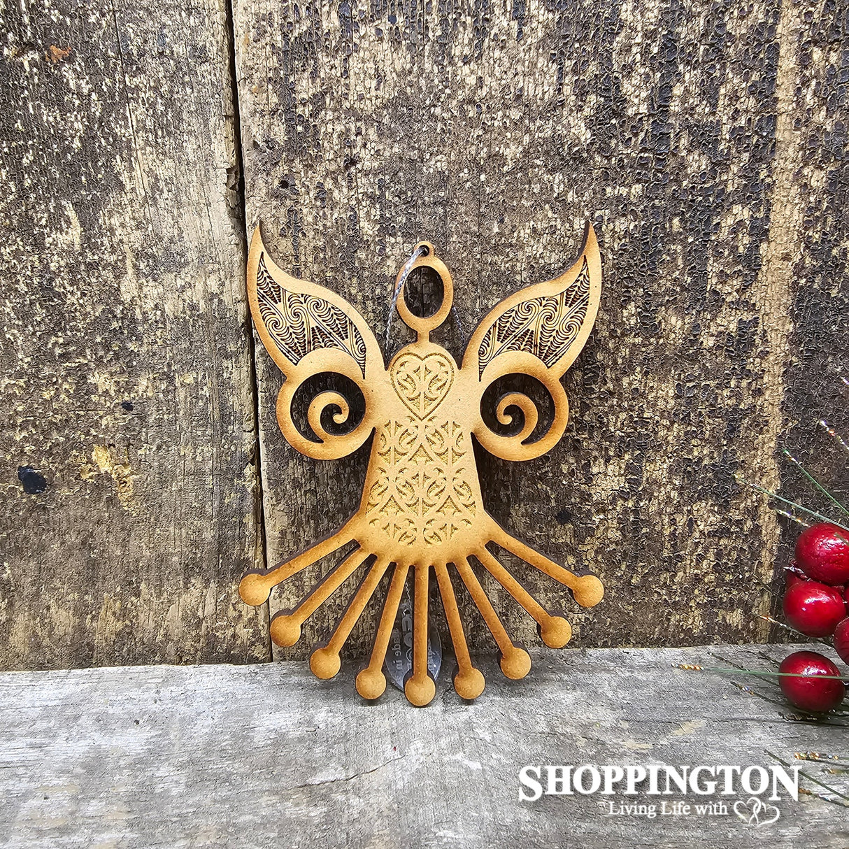 Wooden Christmas Pohutukawa Angel