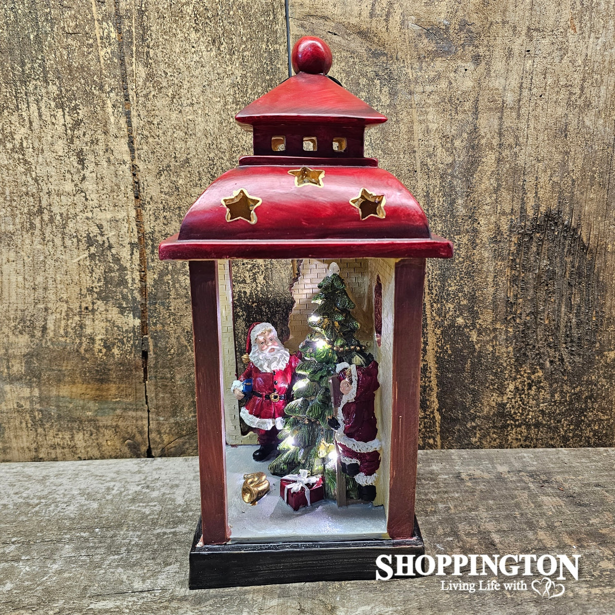 Snow Globe Lantern - Santa/Child & Tree