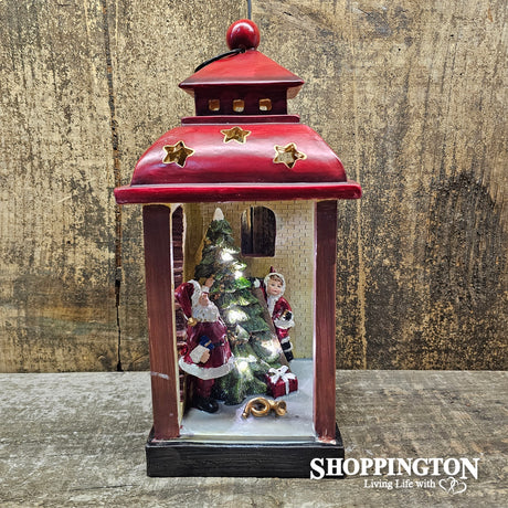 Snow Globe Lantern - Santa/Child & Tree