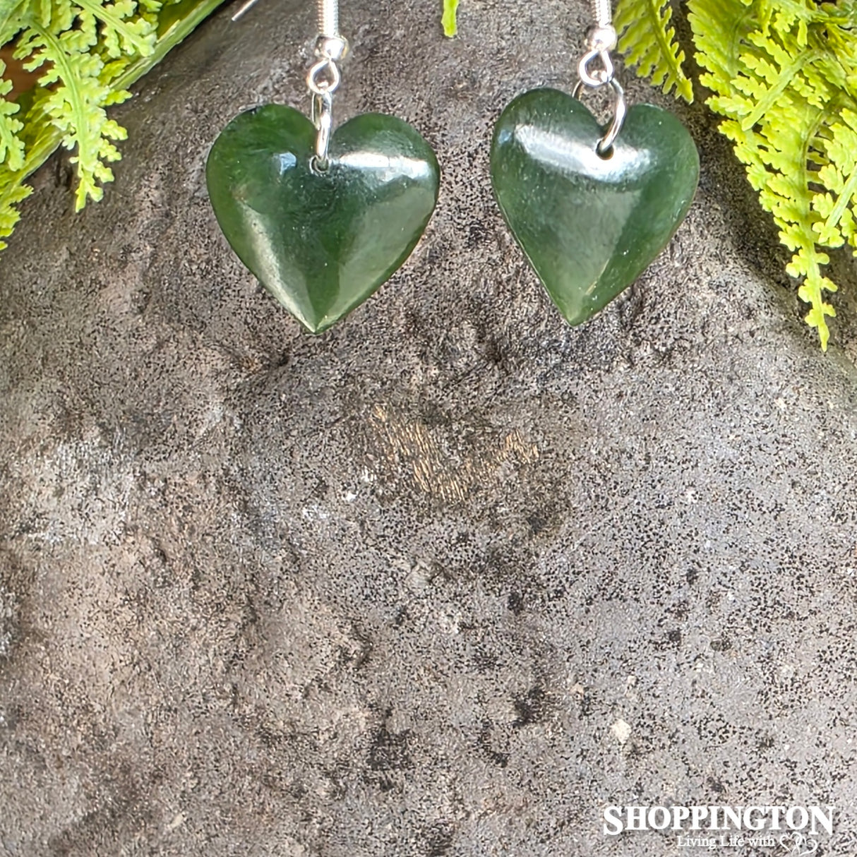 Earrings - Pounamu Heart 20mm