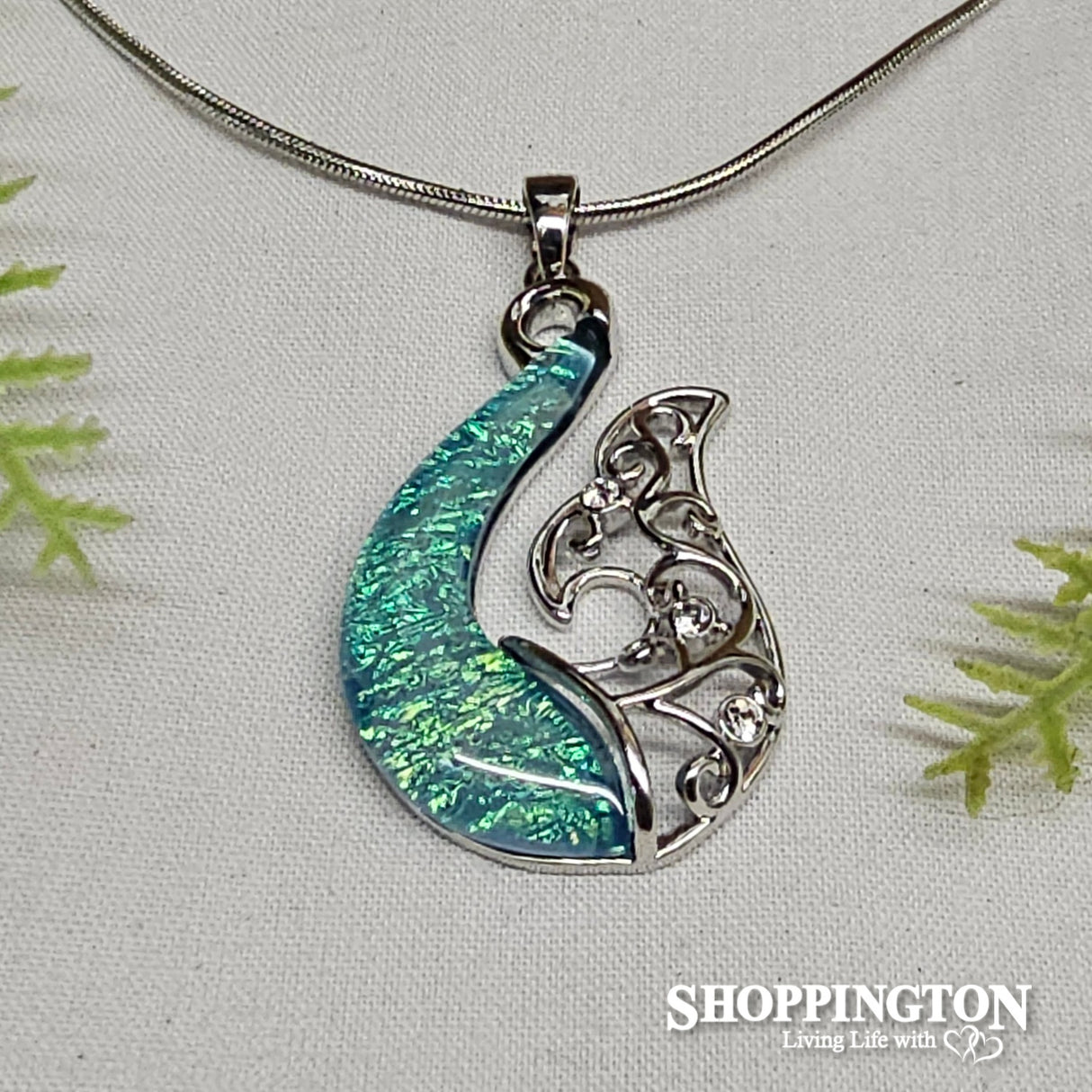 Necklace - Blue & Silver Whale Tail