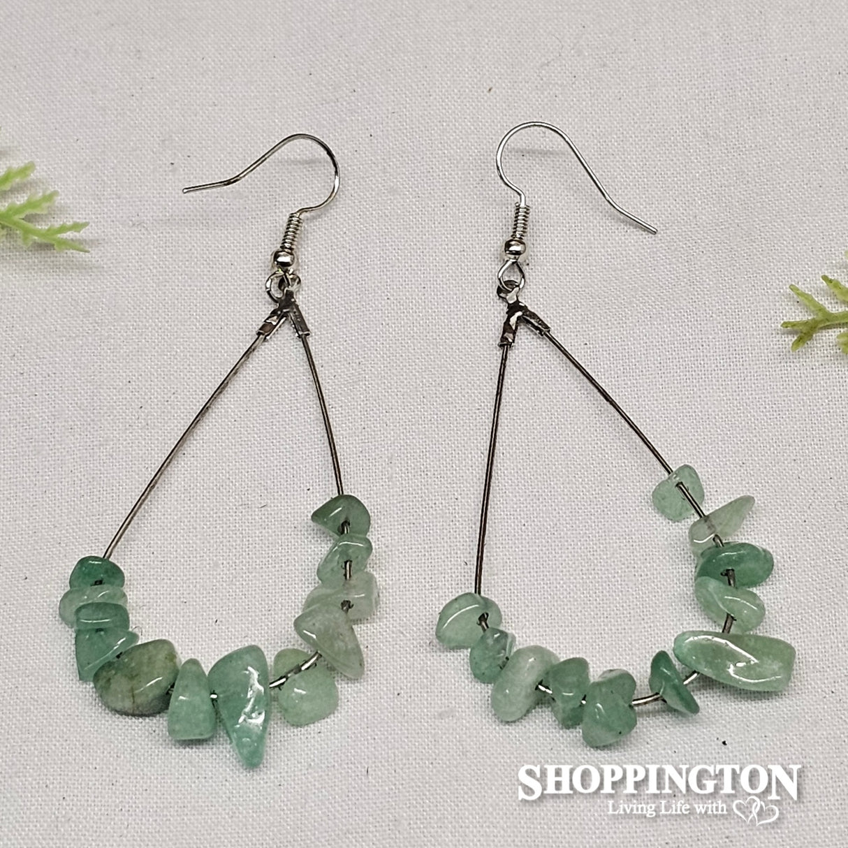 Earrings - Aventurine Hoop