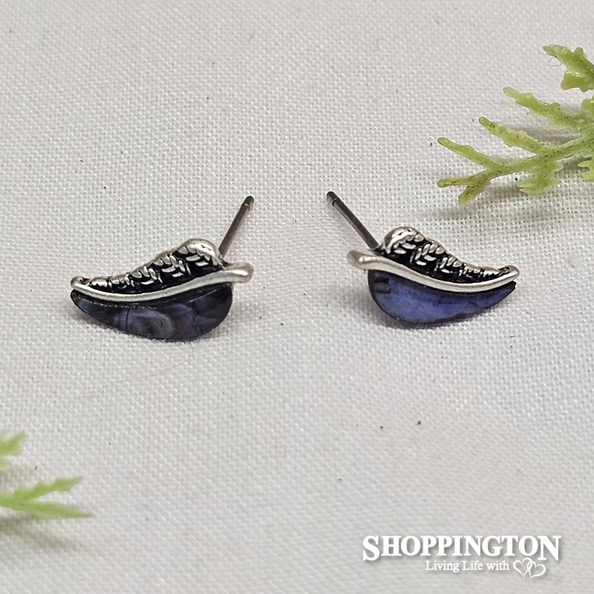 Earrings - Paua Ferns