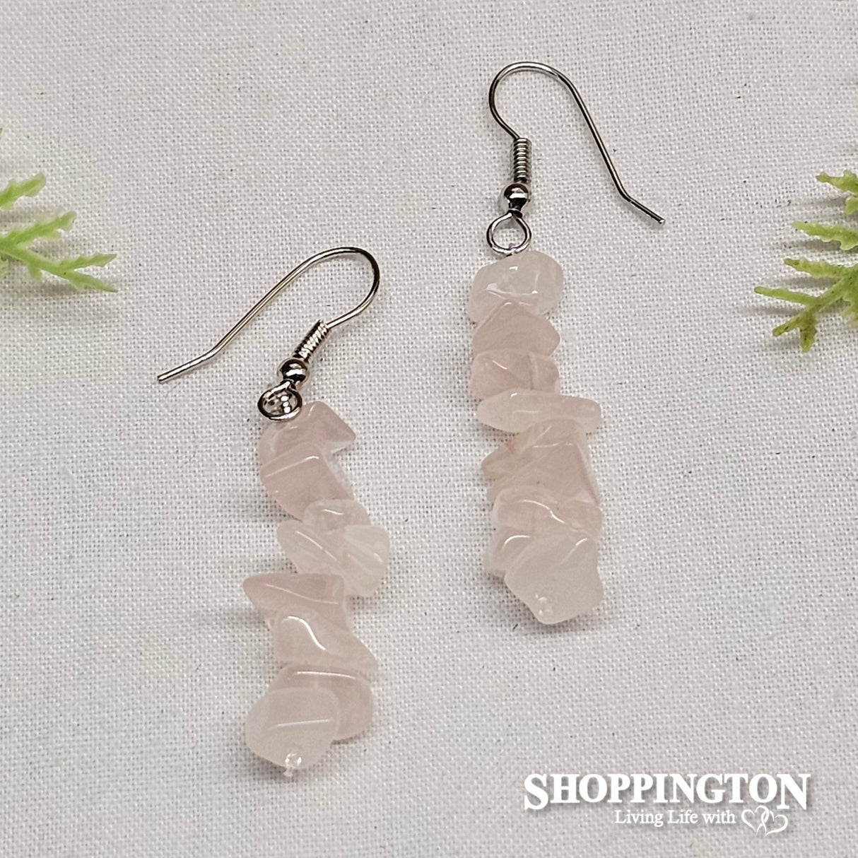 Rose Quartz Chip Gemstone Earrings