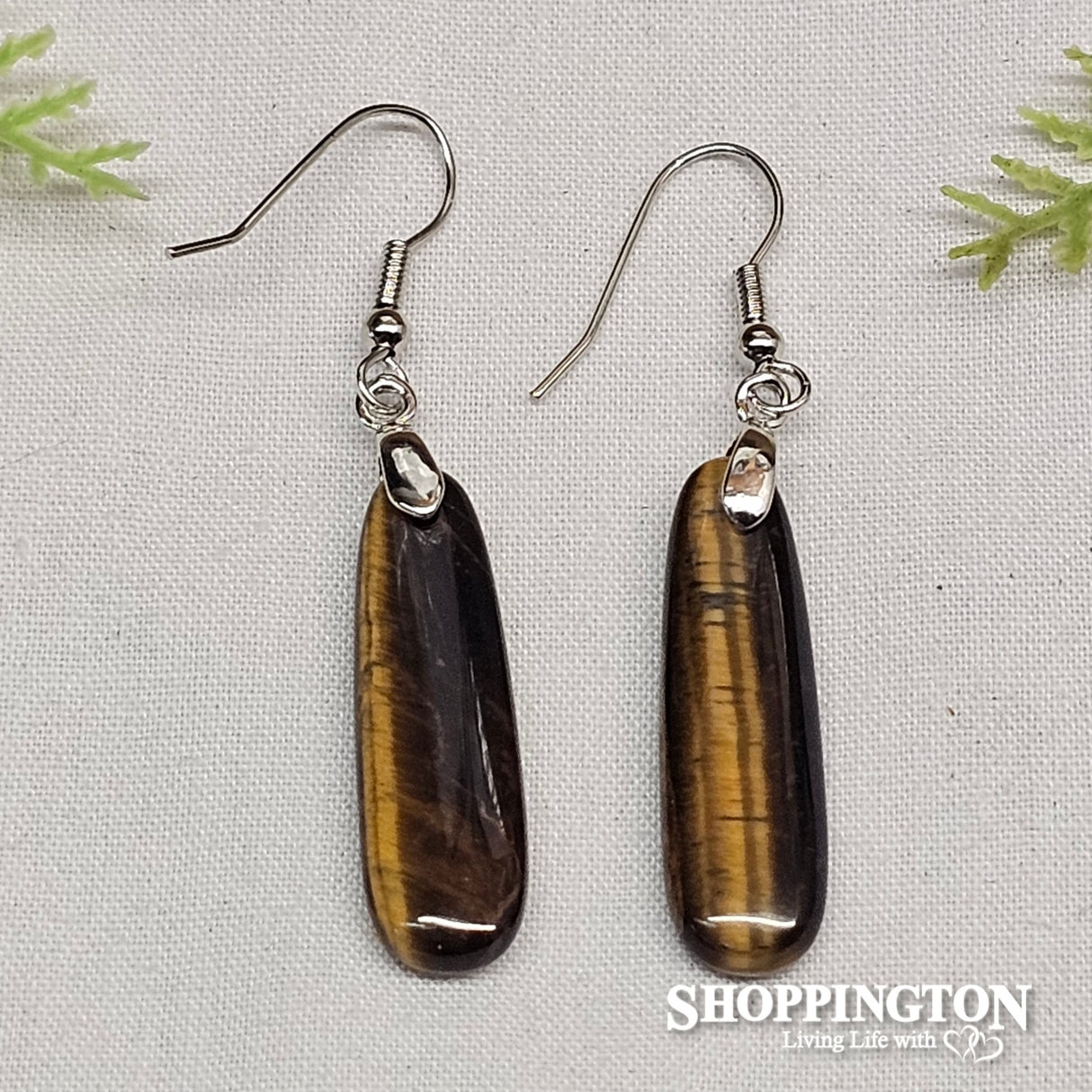Tigers Eye Drop Gemstone Earrings