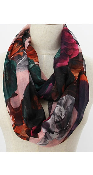 Snood - Pink/Purple Peony's