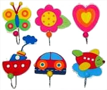 Transport & Flower Wooden Hook