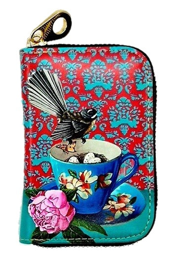 Leather NZ Print Card Wallet - Nurture - Angie Dennis