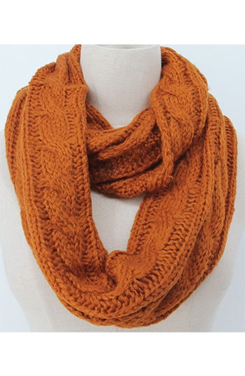 Snood - Burnt Orange Cable Knit