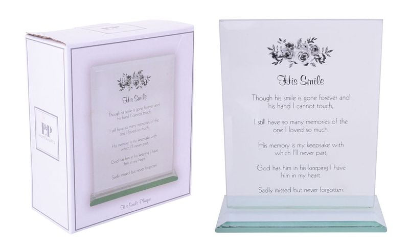 17cm His Smile Glass Plaque
