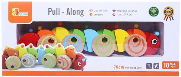 Wooden Pull Along Worm