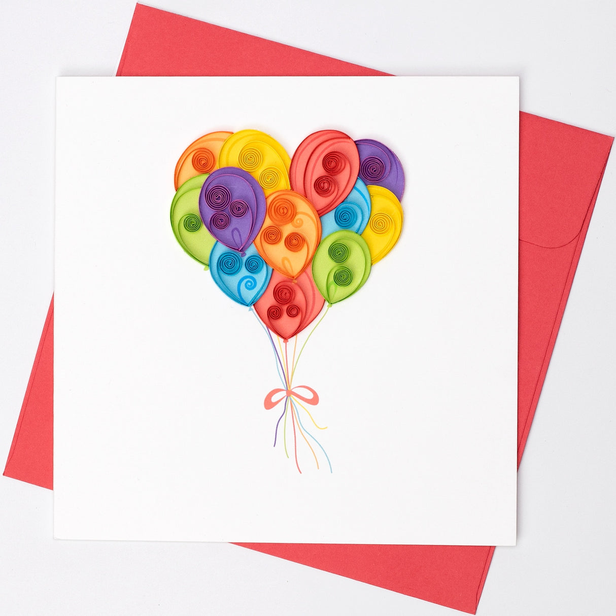 Handmade Gift Card - Quilled Bunch of Balloons